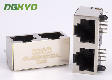 درع التكلفة الاقتصادية 1x2 Tab Up مزدوج المنفذ Ethernet Socket Rj45 Modular Jack
