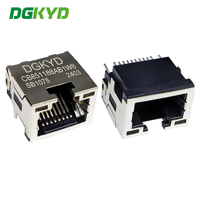 موصل RJ45 موصل SMD لوحة غاطسة 8.5 مع ضوء 8P8C نوع التصحيح DGKYDCB851188AB1W6SB1075