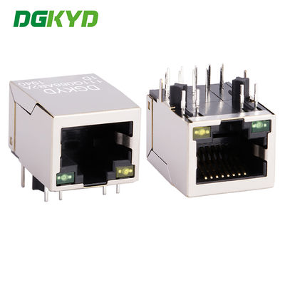 RJ45 منفذ واحد واجهة شبكة Gigabit RJ45 مع ضوء LED و PIN pin flush 4.06 DGKYD111Q068AB2A1D