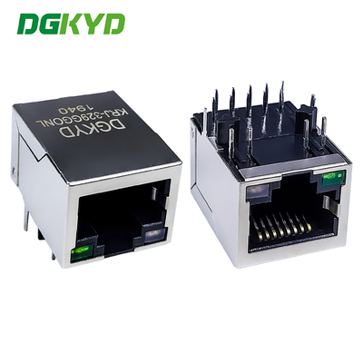 واجهة الشبكة RJ45 مع ضوء LED مرفق Gigabit Ethernet سوكت أفقي KRJ-329GGONL