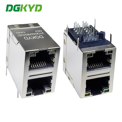 رابط RJ45 متعدد الموانئ 6U فلتر جيجابيت 2X1 عبارة عن منفذ كتلة وحدات RJ45 منفذ شبكة DGKYD21Q042AB2A2D057