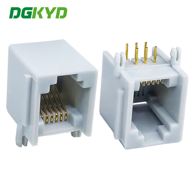 RJ11 جميع المواد البلاستيكية أذن رمادية شبكة منفذ رابط 6P6C شبكة منفذ واجهة مصدر DGKYD5523E1166IWE1DY5