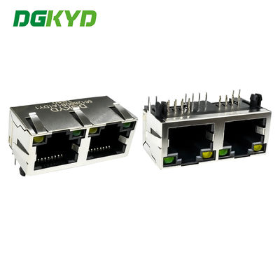 واجهة أفقية RJ45 8P8C مع الضوء ، ربيع الحماية ، منفذ شبكة الإبرة المستديرة DGKYD561288DB1A1DY1