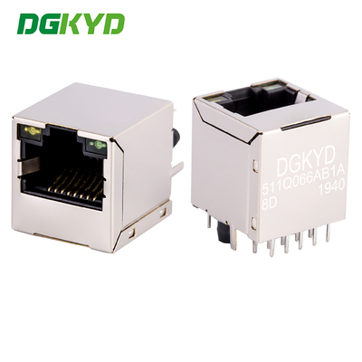 موصل RJ45 رأسي 180 درجة إدخال مستقيم مع مرشح مدمج جيجابت DGKYD511Q066AB1A8D