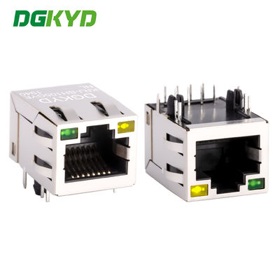 مقبس منفذ شبكة RJ45 مع محول مدمج 100 ميجابت في الثانية مع ضوء وتدريع KRJ-SH105GYENL