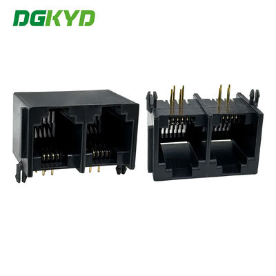 موصل منفذ إيثرنت RJ11 1X2 مع واجهة أذن 6P6C DGKYD5523E1266IWA1DY4