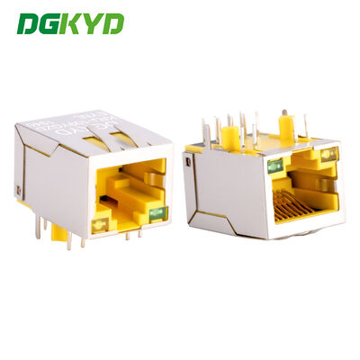 10/100 baseT RJ45 رابط Ethernet الصناعية سوكيت رابط PCB مع LAN مرشح لـ Adsl ، علبة صفراء KRJ-109YGZDEYNL