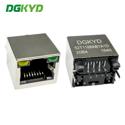 مصدر الشبكة الرأسي RJ45 8P8C مع الحماية الشريط الضوئية طلاء الذهب 6U DGKYD52T1188AB1A1D20B4