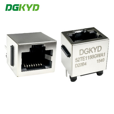 منفذ RJ45 عمودي مع شبكة أذن، بدون ضوء، أرجل محمية، 4.24 مم DGKYD52TE1188GWA1D20B4