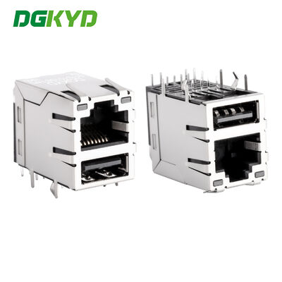 منفذ إيثرنت RJ45 مع ضوء USB محمي بسرعة 100 ميجابت في الثانية مقبس إيثرنت DGKYD611B101DB1WD009