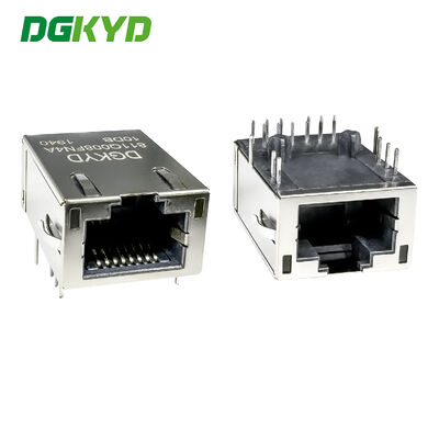 موصل RJ45 أحادي المنفذ مع فلتر مدمج CAT5 جيجابت مرن علوي مع ضوء LED DGKYD811Q008FN4A10DB