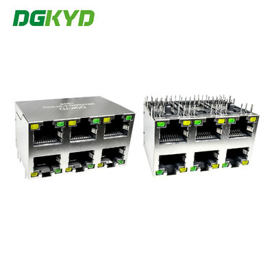 موصل RJ45 منفذ شبكة صناعي مقبس 2X3 مع درع DGKYD59212388AB1A1DY1F022