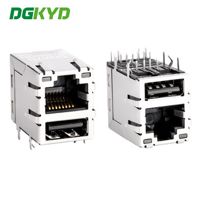 RJ45 مع مقبس USB 2.0 جيجابت موصل منفذ شبكة مرشح متكامل KRJ-008QUSBNL