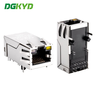 منفذ RJ45 Gigabit Ethernet مع إمدادات الطاقة POE 33 طويلا مع رابط محمي شريط ضوء KRJ-339KNL