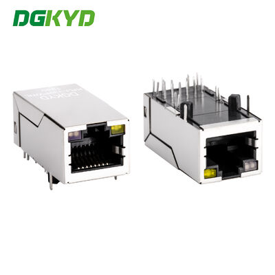 مخصص منفذ واحد 33.0mm Rj45 لان جاك ، 1000BASE ميكرو Rj45 رابط PoE KRJ-339PWNL