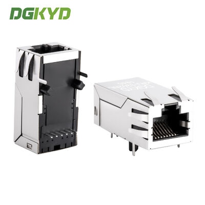 مخصص 1000M 33.0mm منفذ واحد 6 دبوس Rj45 الموصول مع المحول / LED KRJ-3302NL