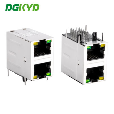 موصل RJ45 ثنائي المنفذ 2x1 1000BASE-T جيجابت إيثرنت مع فلتر