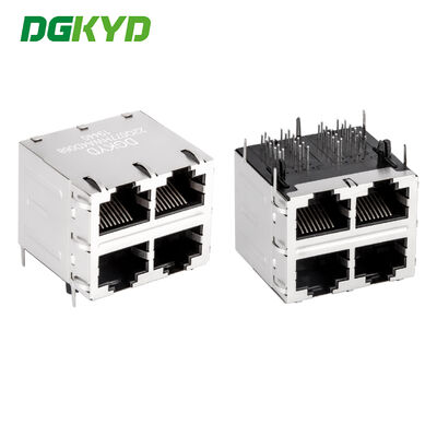 مقبس وحدات موصل RJ45 مع تكوين منفذ مغناطيسي داخلي 2X2 متوافق مع CAT6
