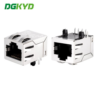 موصل RJ45 ثنائي الفينيل متعدد الكلور ذو منفذ واحد محمي مع محول لشبكة Megabit Ethernet