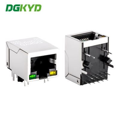 موصل Gigabit RJ45 من الدرجة الصناعية مع غطاء محمي ومؤشر LED