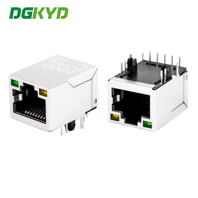 KRJ-SH202ZNL منفذ واحد RJ45 موصل جيجابيت مرشح مع مؤشر LED والدرع لميناء إيثيرن الصناعي