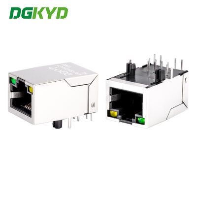 KRJ-SH256GYNL رابط RJ45 مع مؤشر 100Base Filter LED ومقبس RJ45 وحداتي محمي