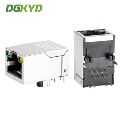 جاك RJ45 وحداتي مع فلتر 100MB، مؤشر الحالة LED وموصل معدني محمي لمواجهات الشبكة