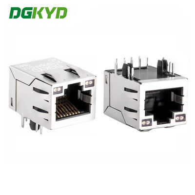 موصل RJ45 محمي بفلتر 100 ميجابت في الثانية ومؤشر LED مزدوج اللون وطلاء ذهبي 6U