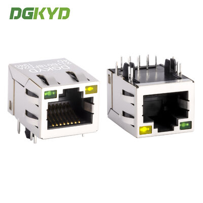 ربط محمي من الدرجة الصناعية 8PIN RJ45 مع طبقة الذهب 6U لميناء الشبكة