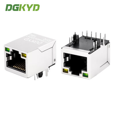 موصل RJ45 محمي مع فلتر إيثرنت مدمج 100 ميجابت في الثانية POE وطلاء ذهبي 6U