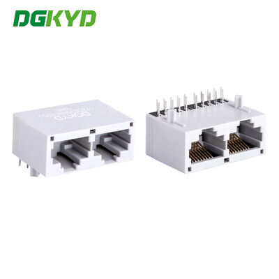 رابط RJ45 مع محول متكامل جيجابيت المصفوفة بالذهب 6u الزاوية اليمنى PCB Mount