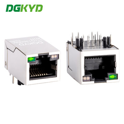 مرشح جيجابيت الزاوية اليمنى 90 درجة RJ45 الموصول مع ضوء RJ45 جاك شبكة الإناث