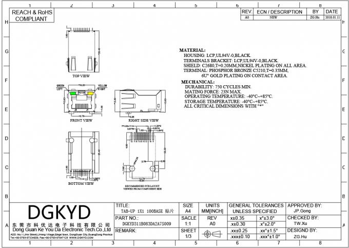 مقبس جداري معياري محمي من المعدن Rj45 ، منفذ واحد 8pin مزود بمصباح LED