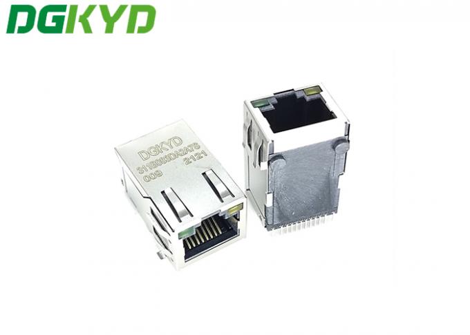 مقبس جداري معياري محمي من المعدن Rj45 ، منفذ واحد 8pin مزود بمصباح LED